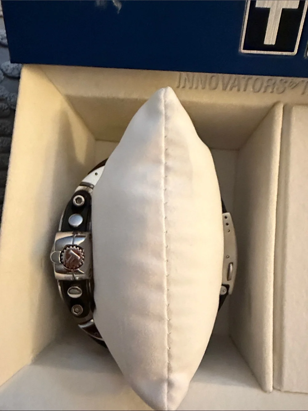 Tissot Black and Silver Chronograph with Brown Leather Strap
